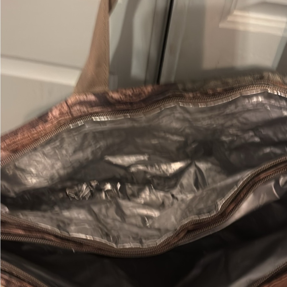 Insulated Tote Bag in Metallic Bronze and Black